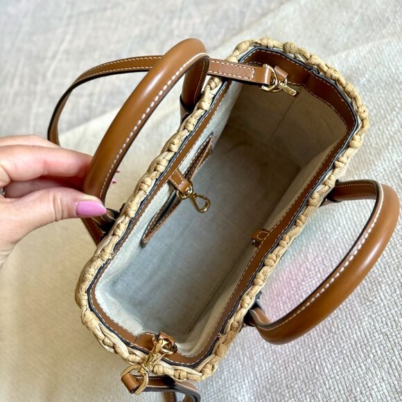 Michael Kors Malibu Watermelon Raffia Crossbody Handbag - Picture 4 of 6